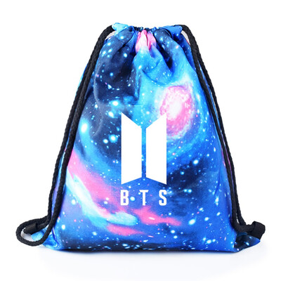 

BTS Drawstring Backpack Casual Travel Backpack Drawstring Tote Bag Magic Reversible Dance Bag for Girls Women kids