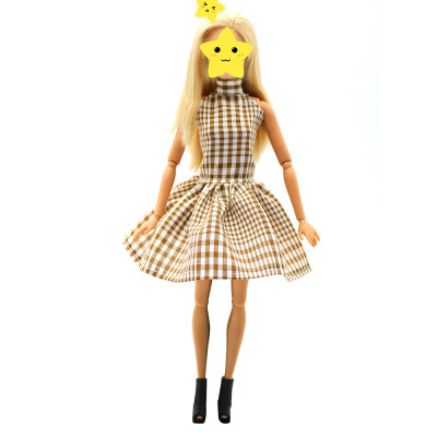 

Fashion Clothes for Cute Princess Doll Plaid Skirt Dress Doll Clothes Accessory for Kids Toy Present