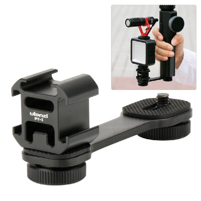 

Portable Camera Light Holder Night Photograph Accessory Triple Hot Shoe Mount Cameras Lamp Bracket