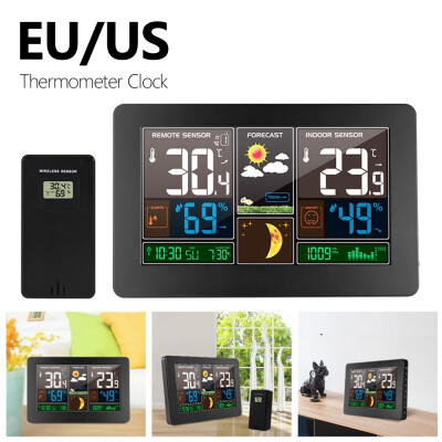 

Wireless Full-Color Screen Digital USB Outdoor Barometric Pressure Weather Station Hygrometer Thermometer Forecast Sensor Clock