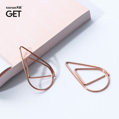 

Sky Drops Paper Clips Small Fresh Simple Bookmarks Creative Paper Clips Shaped Pins 50 Kraft Paper Box Rose Gold TS-5800