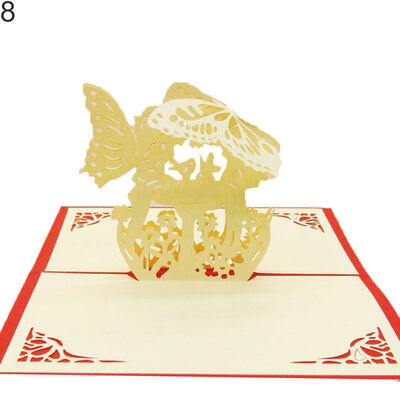 

Heart Ship Birthday Cake Handmade 3D Pop Up Holiday Christmas Greeting Cards