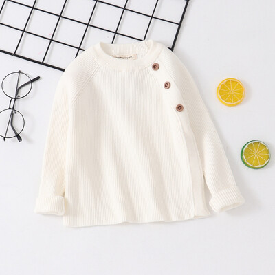 

Children Kids Sweater Winter Warm Baby Boy Girl Clothes Button Design Knitted Cotton Outerwear Clothes 1-6T