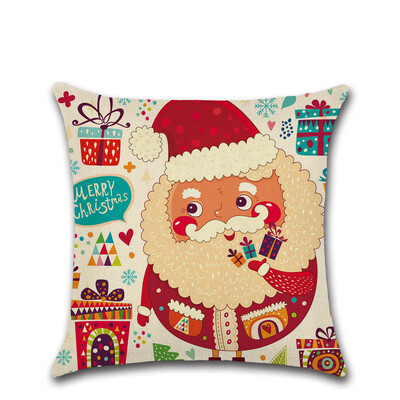 

Tailored Merry Christmas Pillow Cases Linen Sofa Cushion Cover Home Decor