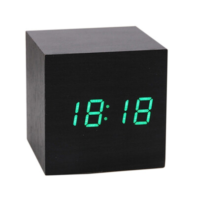 

Multicolor Wooden Clock New Modern Wood Digital LED Desk Alarm Clock Table Decor