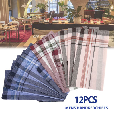 

Mens Vintage Large Plaid Striped Cotton Handkerchief Pocket 38cm Square Chest Towel Party Accessories