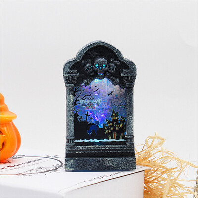 

〖Follure〗Halloween Desktop Decoration Glowing Tombstone Glowing Ornament Home KTV Props