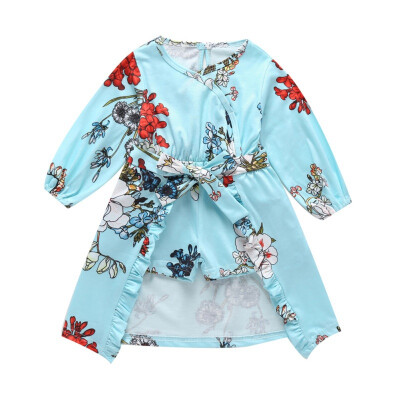 

Baby Girls Dress Summer Floral Print Sleeveless RompersShort Skirts Suits Costume Set