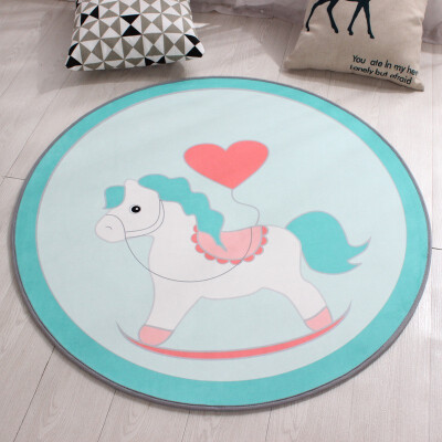 

NeillieN Round carpet mat computer chair mat hanging basket mat printed cartoon waterproof childrens blanketrug footcloth