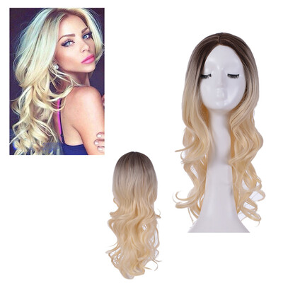 

〖Follure〗Natural Colors Gradient Wig Long Curly Hair Synthetic Wig Fashion Costume Wigs