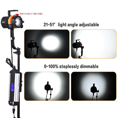 

FalconEyes Pulsar5 50W 5600K Mini LED Spotlight Focusable Dimmable Fanless with 4-Leaf Barn DoorSeparated ControlBag