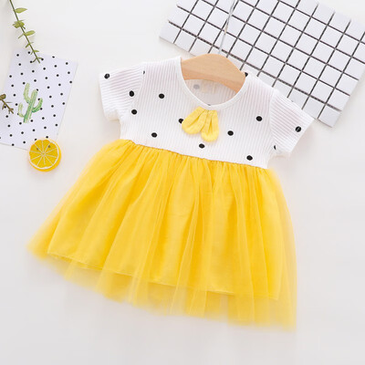 

Polka Dot Short Sleeve Girls Dress Newborn Baby Girl Clothes Kids Dress For Girls Summer Cute Mesh Girl Dress