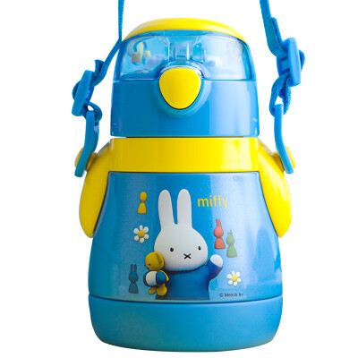 

MIFFY Kettle Childrens Stainless Steel Insulation Cap Water Cup Vacuum Insulation Baby Drop Portable Straw Kettle 310ML MF-3470 Blue