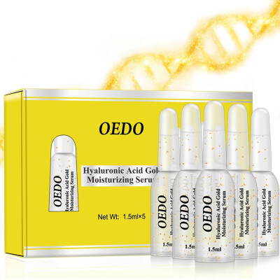 

5pcsset Hyaluronic Acid Gold Hydrating Essence Anti-aging Repairing Face Lifting Firming Anti-wrinkle Liquid Serum Set T2