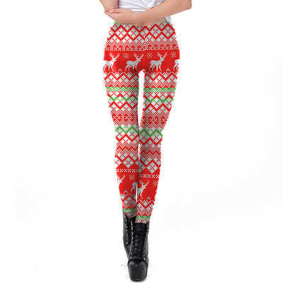 

Yeleo Trosetry Womens Christmas Snowflake Deer Graphic Printed Xmas Stretch Leggings Pants
