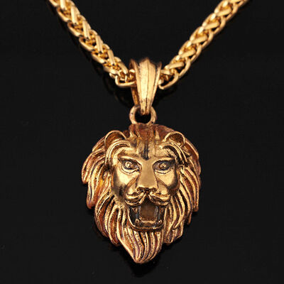 

Fashion Mens Luminous Lights Lion Head Pendant Necklace Jewelry Gift