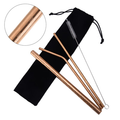 

Stainless Steel Straw Metal Modern Style Pattern Colorful Environmental Protection Straws For CocktailCoffeeIce tea Bar Tools