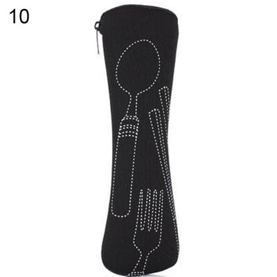 

Portable CanvasWheat Stalk Camping Picnic Fork Tableware Pouch Case Container