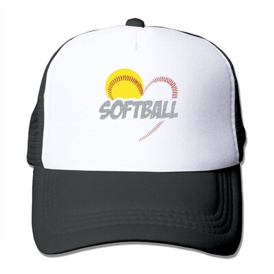 

FashionMZI Unisex Trucker Hat Love Softball Men Women Adjustable Mesh Cap Newest Cricket Cap