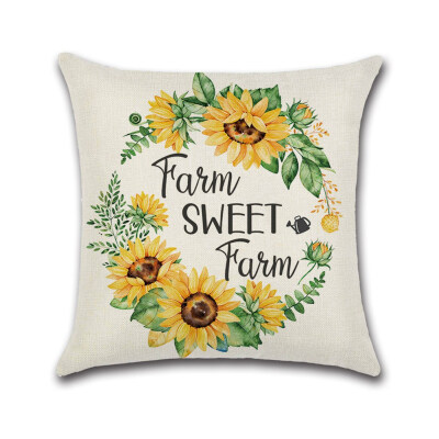 

New Farm Sunflower Pillow Case Thanksgiving Autumn Bedroom Sofa Car Seat Cover
