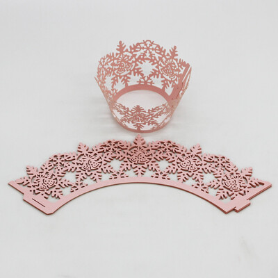 

Tailored 24Pcs Christmas Hollow Lace Cup Cake Paper Case Wraps Cupcake Wrapper Black