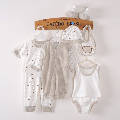 

Newborn Baby Clothing 8pcs Set Boys Girls Cotton Polka Dot Clothes For 0-3M 4 Colors