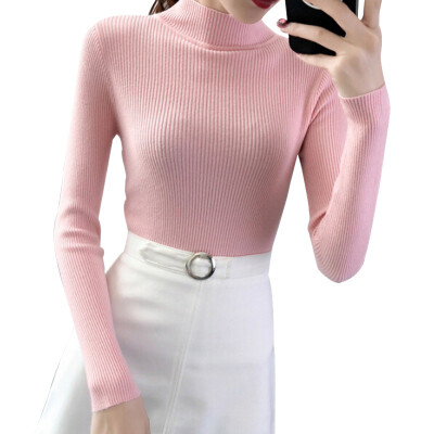 

Autumn Winter Sweater Women Long Sleeve Pullover Women Basic Sweaters Turtleneck 2019 Korean Style Knit Tops Femme