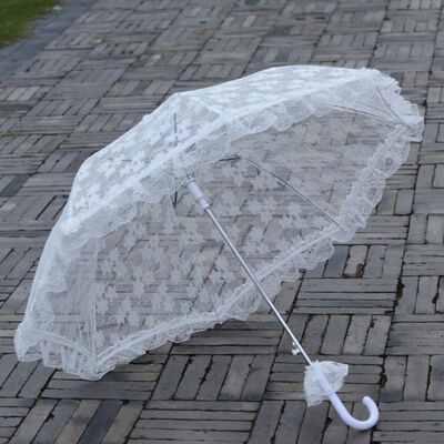 

Embroidered Lace Wedding Umbrella Handmade Party Decoration Wedding White Bridal Lace Parasol Umbrella Prop