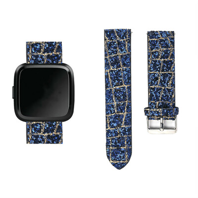 

〖Follure〗Bling Square Glitter Leather Wrist Strap Strap Watch Band For Fitbit Versa Lite