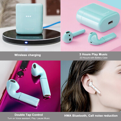 

Honor Flypods Wireless Earphone Hi-Fi Wireless Audio Waterproof IP54 Tap Control Wireless Charge Bluetooth 50