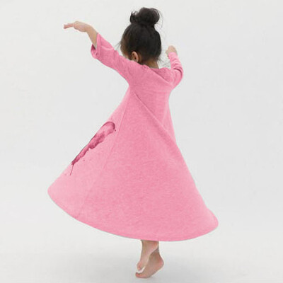

2017 1pcs New Girls Dress Spring Autumn Childrens clothing cute butterfly long sleeve 2 colors cotton dresses Hot sale