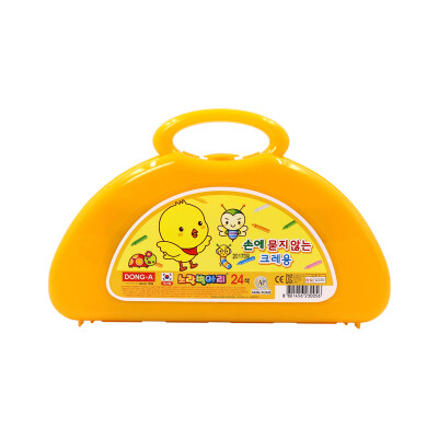 

Korea East Asia DONG-A 24 color small yellow chicken Ying Cai oil brush childrens art drawing crayons graffiti coloring crayon 24 color plastic box YCC-24C imported