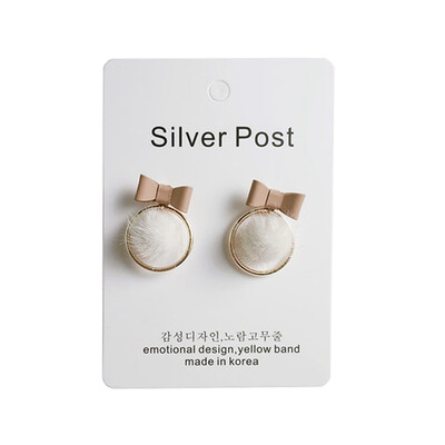 

Bow Earrings Hair Ball Pendant Butterfly Ear Nail Bow Tie Earrings For Women Girl Gift Jewelry