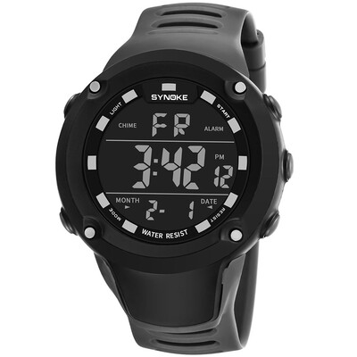 

SYNOKE Male Sport Watch Electronic LED Digital Wrist Watches Stopwatch Alarm Luminous Water Resistant For Men Clock