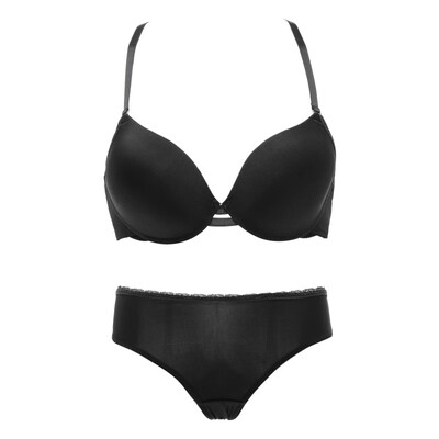 

2019 Sexy Women Smooth Push Up Bras Sets Seamless Free Size Panties Y-Line Straps Padded Underwear Bras