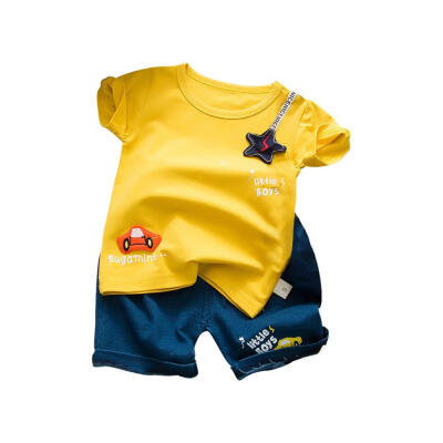 

Summer Baby Boys Clothes Short Sleeve Car Star Print Tops Blouse T-shirtsDenim Shorts Pants Casual Outfits Sets