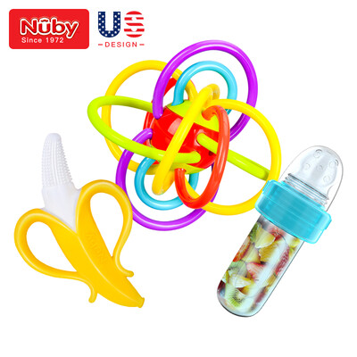 

Nuby Mancy ball gum hand catching ball early education toy baby bite chew baby pacifier molar rod American brand 6861