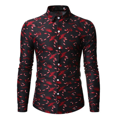 

Tailored Mens Fashion Hawaiian Style Leisure Printing Long-sleeved Shirt Tops Blouse