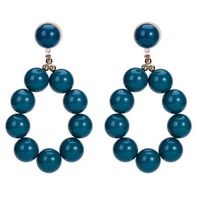 

Fashion Round Pendant Beads Drop Earrings Jewelry Earrings for Women Gift Dangle Charm