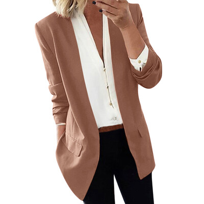 

Women Suit Coat Solid Color Slim Suit Long Sleeve Plus Size Causal Suit Coat For Female