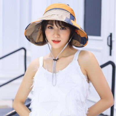 

Korean version sunscreen hat woman summer new chic all-tide sunshade head travel sunshade hat brim sunhat