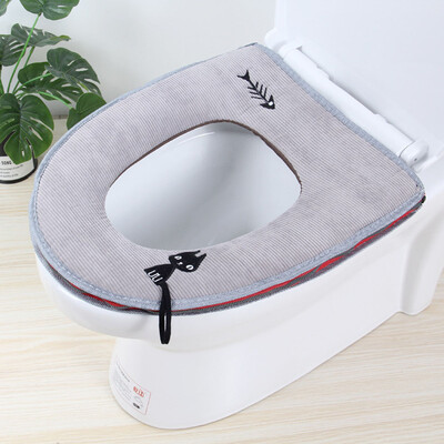 

1Pcs Bathroom Toilet Seat Closes Tool Washable Soft Warmer Mat Cover Pad Cushion
