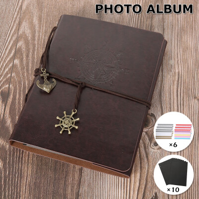 

Willstar Retro Leather Scrapbook Album Classic Photo Album Family DIY Memory Photo Book Guestbook