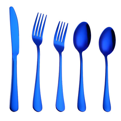 

Toponeto 5PCS Set Stainless Steel Upscale Dinnerware Flatware Cutlery Fork Spoon BK