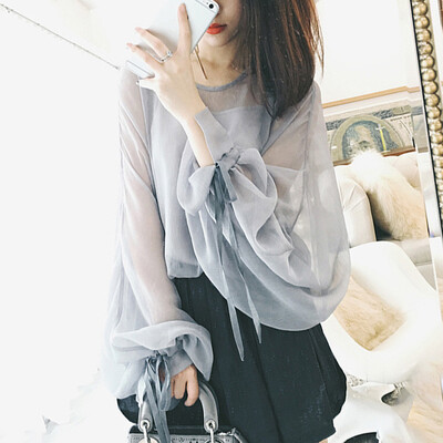 

Summer Sexy Women Modern Batwing Sleeve Chiffon Lantern Sleeve Top Shirt Blouse