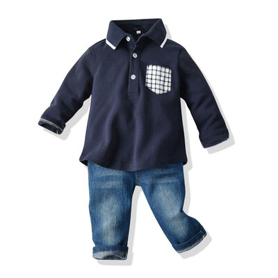 

2019 Kids Boys Spring Autumn Casual Clothes Baby Boy Long Sleeve Striped T-Shirt And Trousers Kids Two-piece Outfit Sets