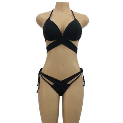 

2019 Bra Brief Sets Push-up Padded Bra Swimsuit Bathing Sexy Women Bikini Set Mid Waist Swimwear Women