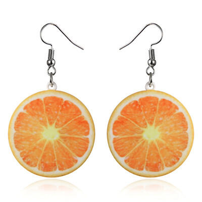 

New Acrylic Cute Fruit Earrings Strawberry pineapple tomato kiwi orange cucumber Pineapple fruit Earrings Jewelry