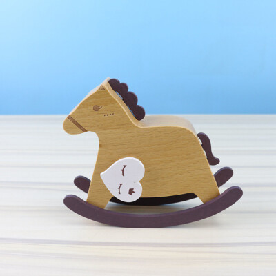 

Toponeto Rocking Horse Elm Music Box Creative Wood Crafts Music Box Gifts Birthday Gift