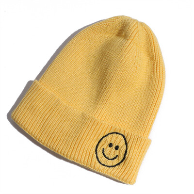 

Hat female smiling face cute ladies knit hat autumn&winter Korean version of Joker new wool hat Korea earmuff head cap
